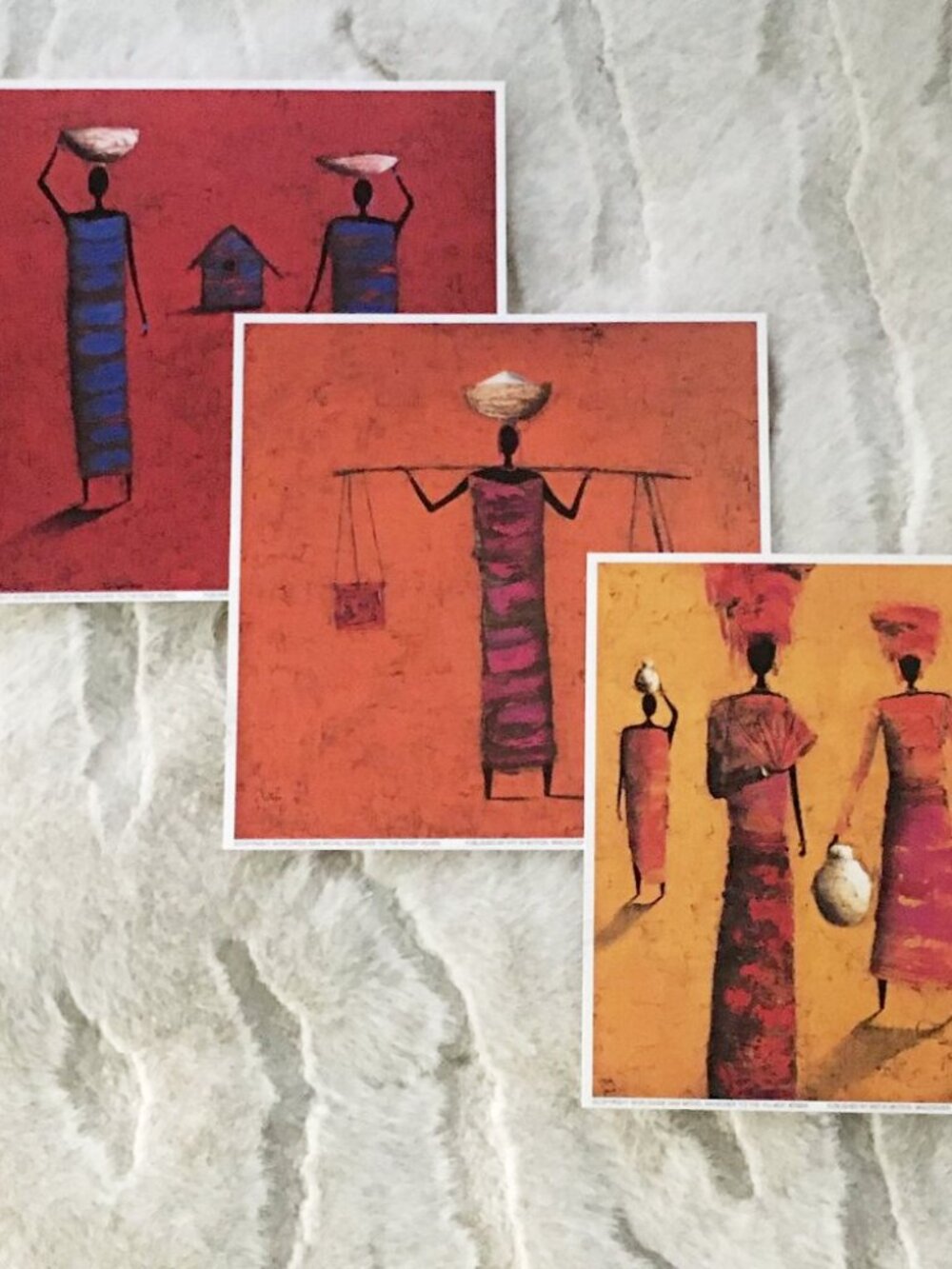 Set of 3 Michel Rauscher African Artwork Lithographs Printed in Canada